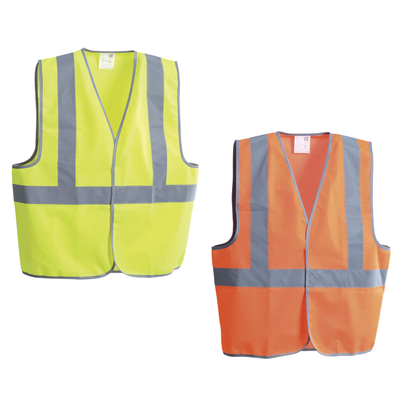 Gilet alta visibilità con bande catarifrangenti chiusura a velcro dpi 2a cat