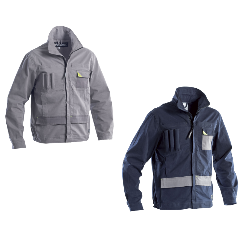 Giubbotto da lavoro elasticizzato in cotone grigio DPI 1a cat