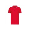 Polo cotone maniche corte PER BAMBINI colore rosso con inserti a contrasto