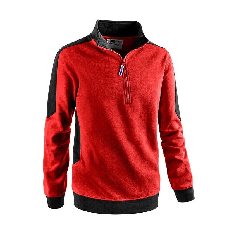 Felpa mezza zip rossa con inserti neri "Myday modello Patch"